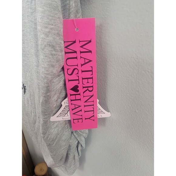 French Pastry "Preggers" Maternity T-Shirt XL Gray - Picture 6 of 9